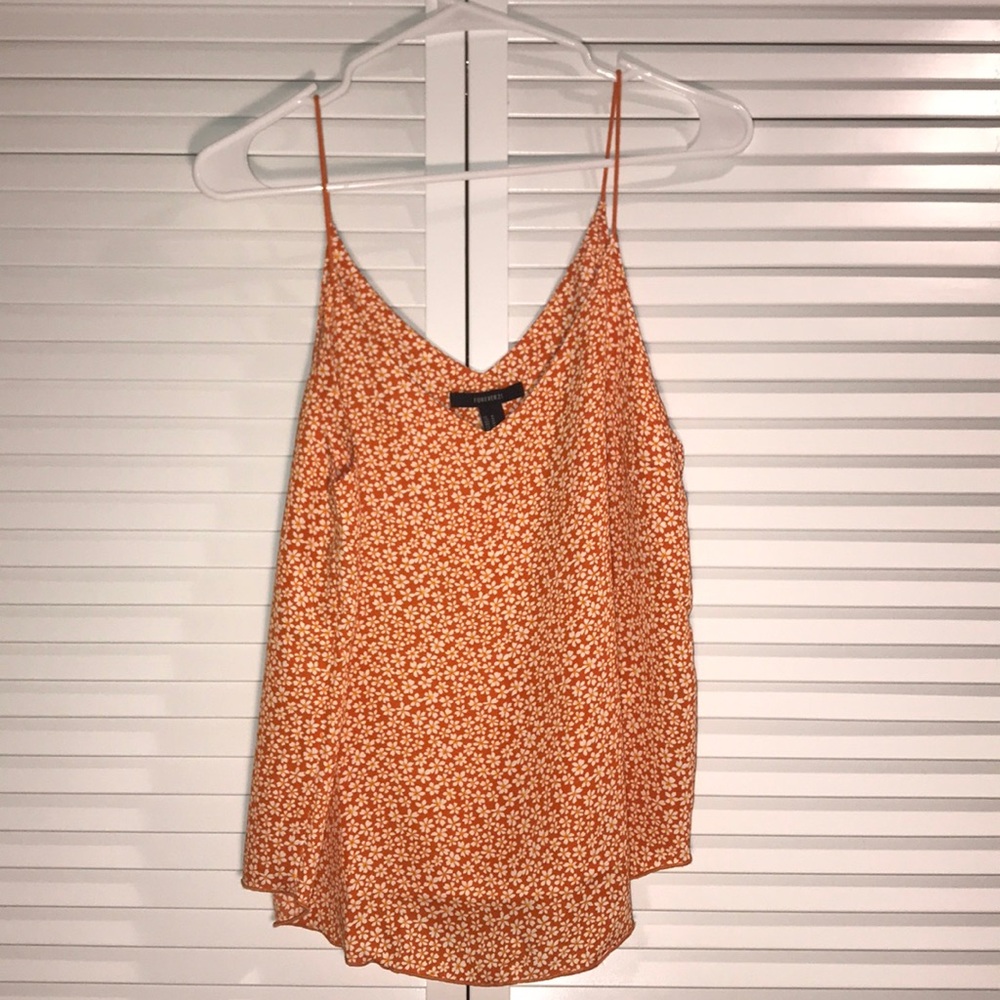 NWT Orange Floral Tank Top